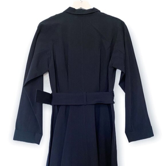 Vintage 90s, Comme des Garçons Tricot Navy Wool Belted Midi Dress, Size Small - Picture 10 of 16